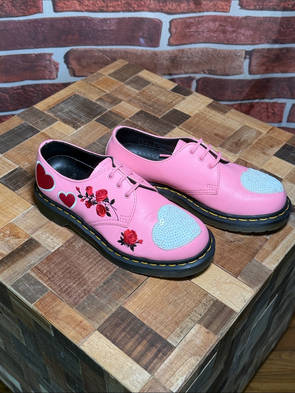 👞 Dr. Martens Heart Rose Oxfords Pink Leather UK 4 US 6